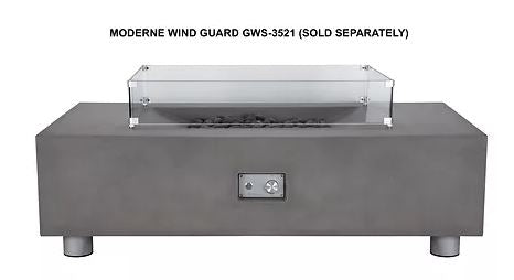 Glass Wind Guard For Moderne 35x21x6